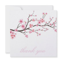 CARTÃO DE AGRADECIMENTO: FLORES DE SAKURA CEREJEIR