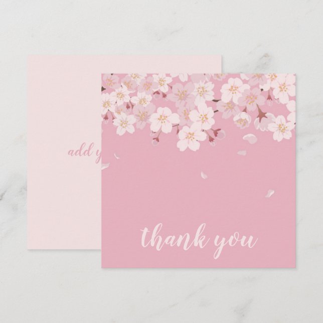 AGRADECIMENTO CARTÃO DE AGRADECIMENTO: SAKURA CHERRY BLOSSOMS (Frente/Verso)
