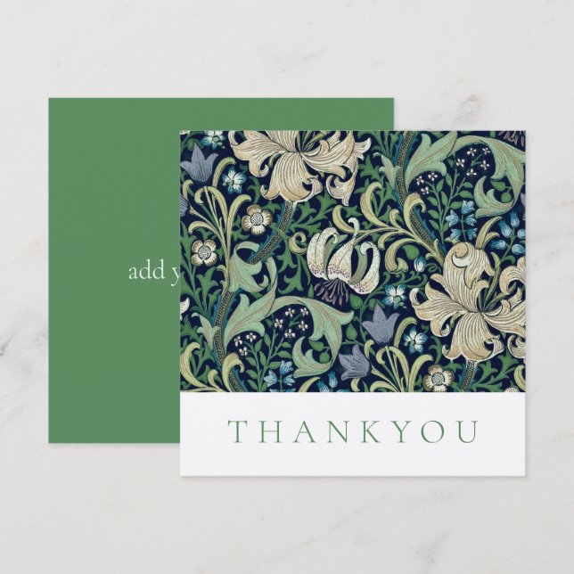 AGRADECIMENTO CARTÃO DE AGRADECIMENTO: WILLIAM MORRIS : HONEYSUC (Frente/Verso)