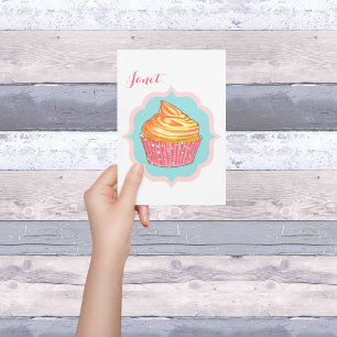 Agradecimento Cartão de Amizade Personalizada do cupcake