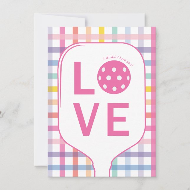 Agradecimento Cartão de Amor de Pickleball | Eu acho que te amo (Frente)