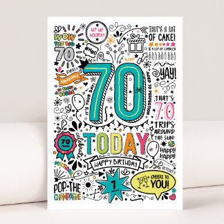 Agradecimento Cartão de Aniversário 70