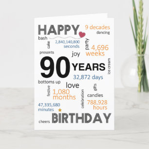 Agradecimento Cartão de Aniversário 90