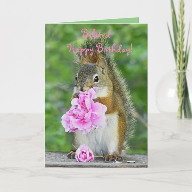 Agradecimento Cartão de aniversário atrasado, 5 x 7" Sr. Bickles (Frente)