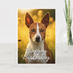 Agradecimento Cartão de Aniversário Basenji Personalizado