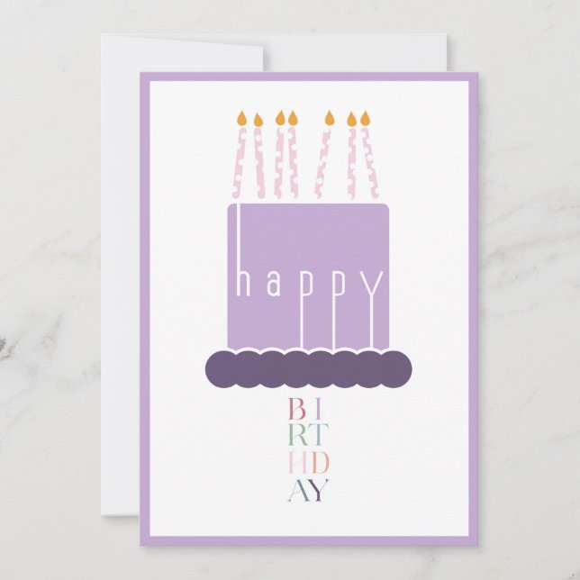 Agradecimento Cartão de aniversário com bolo de aniversário de f (Frente)