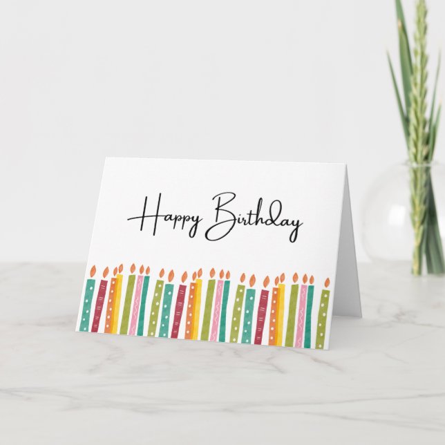 Agradecimento Cartão de aniversário com velas (Frente)