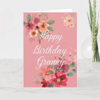 Agradecimento Cartão de Aniversário da Avó Floral