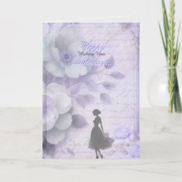 Agradecimento Cartão de Aniversário da Lavanda Elegante