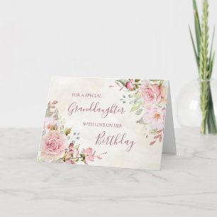 Agradecimento Cartão de Aniversário da Netinha com Flores Rosa V