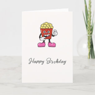 Agradecimento Cartão de Aniversário da Popcorn Engraçado