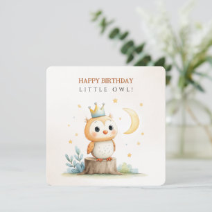 Agradecimento Cartão de Aniversário da Woodland Owl