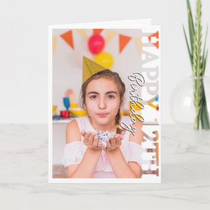 Agradecimento Cartão de aniversário de 12 anos com foto para fac