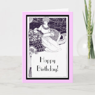 Agradecimento Cartão de aniversário de 1920 Art Deco