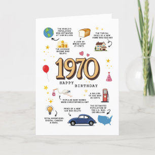 Agradecimento Cartão de aniversário de 1970 para Pai ou mãe