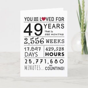 Agradecimento Cartão de Aniversário de 49 Anos Você Foi Amado