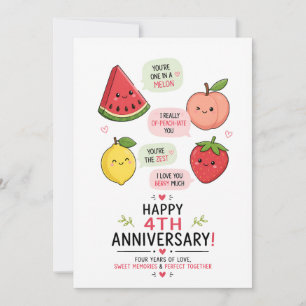 Agradecimento Cartão de Aniversário de 4 Anos One In A Melon Fun
