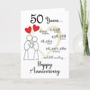 Agradecimento Cartão de aniversário de 50 anos de casamento com 