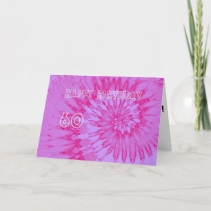 Agradecimento Cartão de Aniversário de 60 anos com Tie Dye Rosa