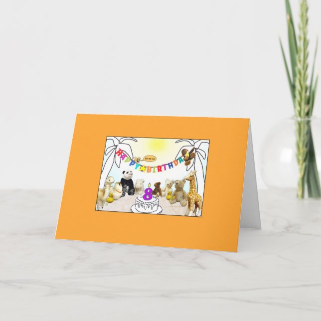 Agradecimento Cartão de Aniversário de 8 Velas (Frente)