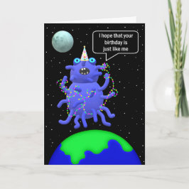 Agradecimento cartão de aniversário de alienígena 2 humorístico 