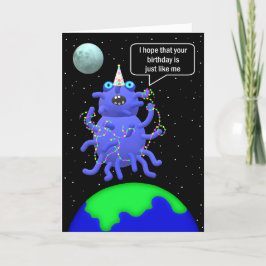 Agradecimento cartão de aniversário de alienígena 2 humorístico