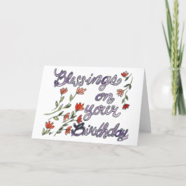 Agradecimento Cartão de Aniversário de Aquarela
