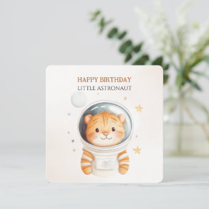 Agradecimento Cartão de Aniversário de Astronauta Tema Espaço pa