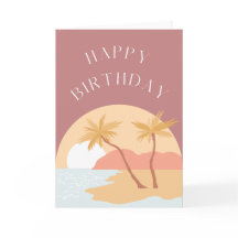 Cartão de aniversário de Beachy sunset