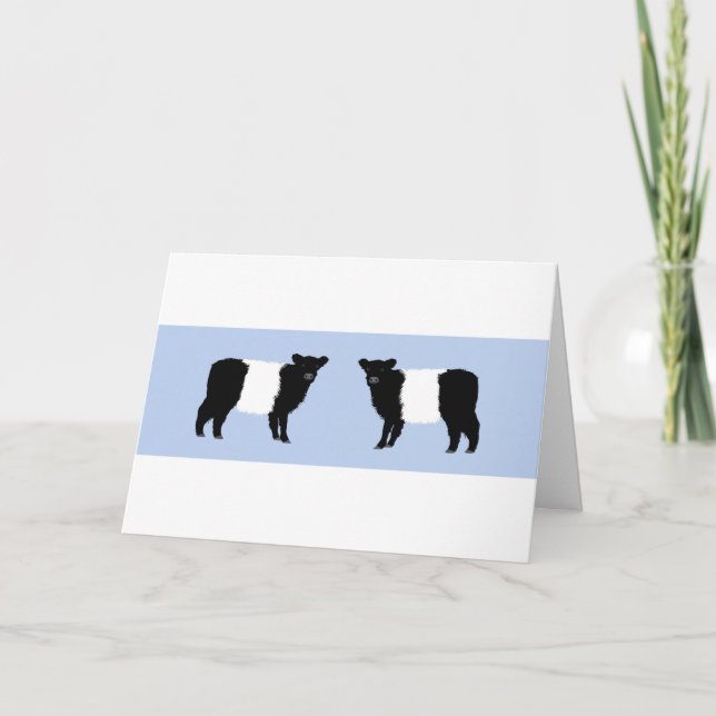 Agradecimento cartão de aniversário de bezerro Galloway (Frente)