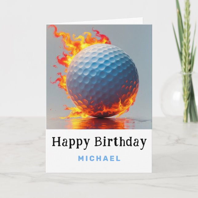 Agradecimento *~* Cartão de Aniversário de Bola de Golfe AP94 (Frente)