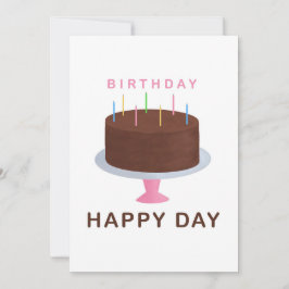 Agradecimento Cartão de aniversário de bolo de chocolate