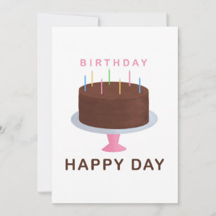 Agradecimento Cartão de aniversário de bolo de chocolate