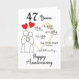 Agradecimento Cartão de Aniversário de Casamento de 47 Anos com
