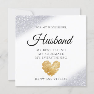 Agradecimento Cartão de Aniversário de Casamento do Marido Elega