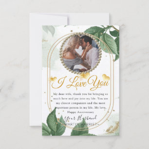 Agradecimento Cartão de Aniversário de Casamento Elegante com Ve