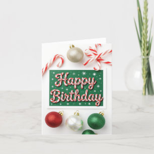Agradecimento Cartão de aniversário de dezembro, Cartão de anive