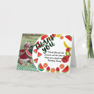 Agradecimento Cartão de Aniversário de Foto de Melancia