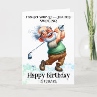 *~* Cartão de Aniversário de Jogador de Golfe AP94
