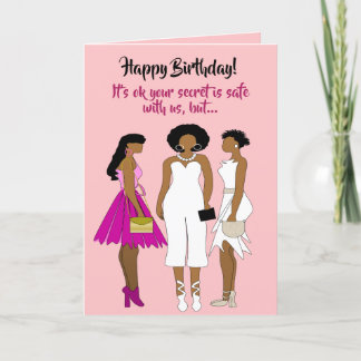 Agradecimento Cartão de Aniversário de Mulher Americana Africana