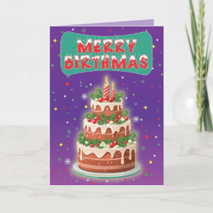 Agradecimento Cartão de Aniversário de Natal de feliz