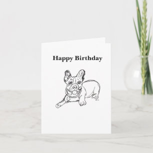 Agradecimento Cartão de Aniversário do Bulldog Francês Feliz