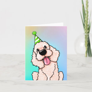 Agradecimento Cartão de Aniversário do Cão Labradoodle