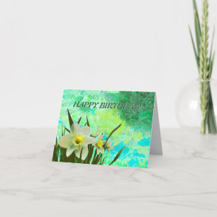 Agradecimento Cartão de aniversário do Daffodil Flores Amarelo