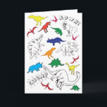 Agradecimento Cartão de aniversário do dinossauro dos miúdos<br><div class="desc">Cartão colorido do dinossauro: aperfeiçoe não somente para aniversários,  mas possa igualmente repurposed como os convites,  cartões obrigado,  obtêm o poço logo ou cumprimentos ocasionais. Personalize-o adicionando sua própria mensagem para dentro.</div>