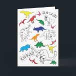 Agradecimento Cartão de aniversário do dinossauro dos miúdos<br><div class="desc">Cartão colorido do dinossauro: aperfeiçoe não somente para aniversários,  mas possa igualmente repurposed como os convites,  cartões obrigado,  obtêm o poço logo ou cumprimentos ocasionais. Personalize-o adicionando sua própria mensagem para dentro.</div>