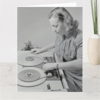 CARTÃO DE ANIVERSÁRIO DO DJ MIXER RETRO PARA ELA