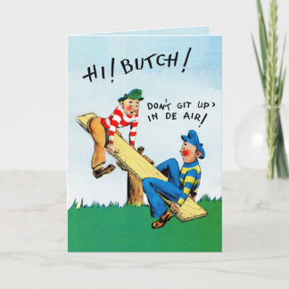 Agradecimento Cartão de Aniversário do Gay Male Vintage dos anos