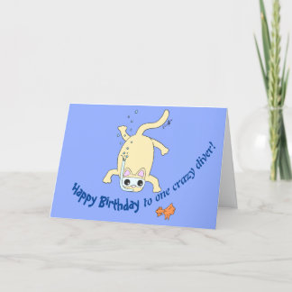 Agradecimento Cartão de Aniversário do Mergulhador de Gato Scuba