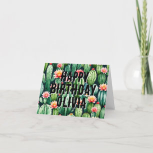 Agradecimento cartão de aniversário do nome personalizado da pla